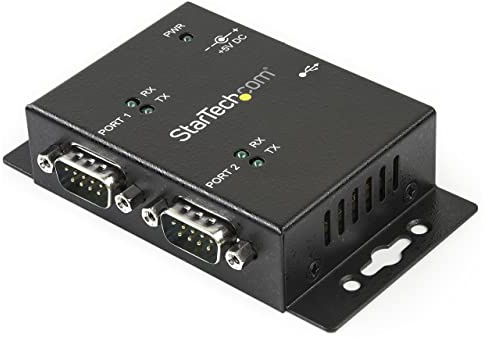 StarTech.com USB to Serial Adapter - 2 Port - Wall Mount - Din Rail Clips - Industrial - COM Port Retention - FTDI - DB9, TAA (ICUSB2322I)