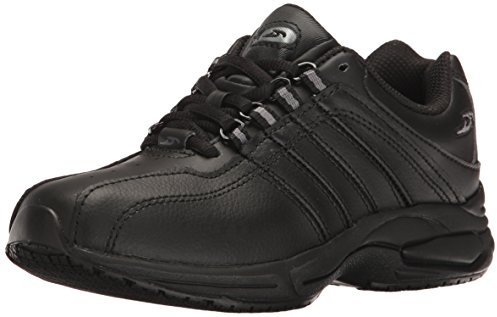Dr. Scholl's Shoes Women's Kimberly II Slip Resistant Work Sneaker,Black Leather,8 Wide