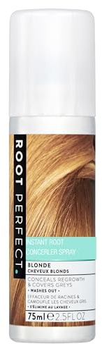 ROOT PERFECT Root Touch Up Spray – Blonde, Instant Root Concealer for Grey Coverage, Temporary Hair Colour Spray, Quick-Dry, Hair Disguise Solution, 75ml