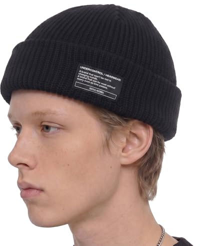 UNDERCONTROL Winter Trawler Fisherman Beanie Men Women Unisex Stylish Plain Docker Skull Hat Roll up Watch Cap Color Pack (Black)