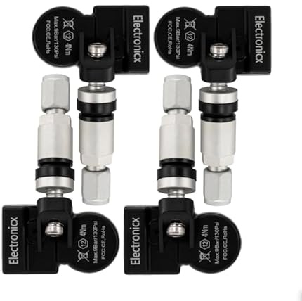 4X RDKS TPMS Reifendrucksensor Reifendruckkontrollsystem Metallventil Silber passend für Elantra Grandeur i30 Ioniq Kona K5 NIRO