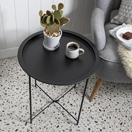 Noa and Nani Solid Black Metal Side Table