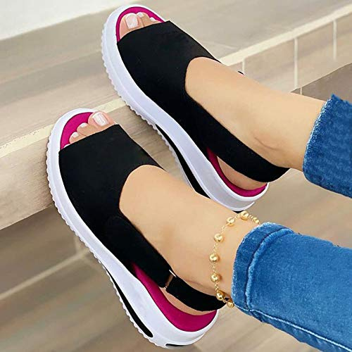 Sandals Women Dressy Summer,Womens Closed Toe Sandals,Comfortable Wedges Sandals Outdoor Walking Roman Shoes Flat Sandals,Wedge Espadrilles Casual Ankle Strap Platform Sandals Beach Travel