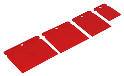 HELPMATE - Espátula de plástico - Juego de 4 espátulas para superficies para trabajos precisos - Espátula para carrocería - Fabricado en Alemania