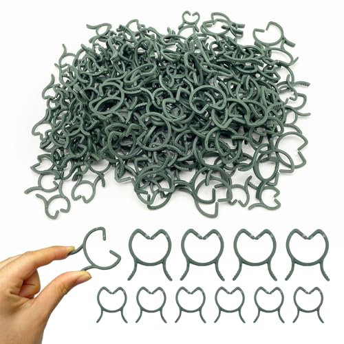 UILYNIU 200 piezas Jardín Plant Clips Clips para Plantas de Jardín Reutilizable Plastico Abrazadera Flores Tallos Grow Vertical Pinzas para Flores Adhesivo Gancho para Escalar Vides (200 piezas)