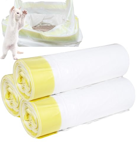 3 rullar/60 stycken 94 x 45 cm kattlåda, soppåsar med bärhandtag kattlåda inlägg slitstarka vätsketät tjock kattströväska kattlåda påse med 10 kg lastkapacitet