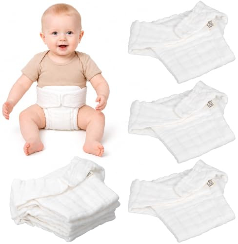 minkissy 5 Pack Washable Newborn Cloth Diapers Reusable Nappy Pants Breathable Waterproof Baby Nappies Leak Resistant Cloth Diapers for Nighttime Use S Size 0-3 Months