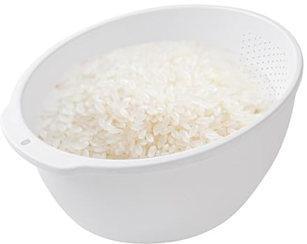 ycezw Scodella per scolapasta da cucina, colino per riso | Scodella per riso con scarico laterale, scolapiatti laterali per alimenti per la pulizia di frutta, verdura, fagioli, pasta