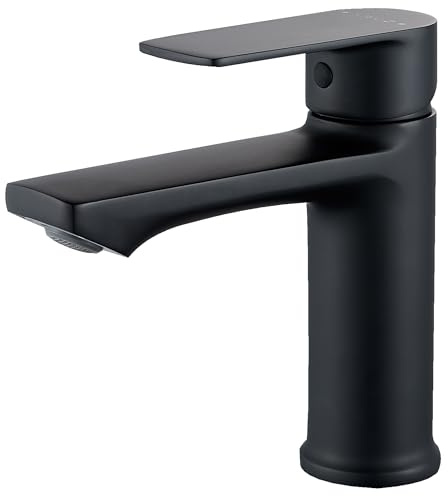 BELZ Grifo Monomando Lavabo,Mezclador para Baño Negro 96mm
