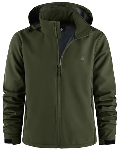 ZITY Soft Shell de Chaqueta para Hombre Senderismo Chaquetas de Lana Impermeables Invierno Chaqueta Cálida con Capucha con Bolsillos para Actividades al Aire Libre Acampadas y Pesca