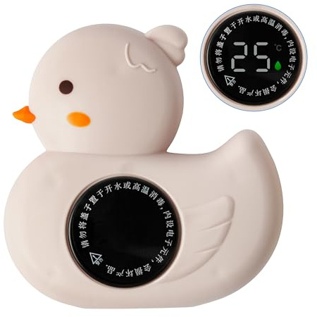 TirEurt Baby Bath Thermometer Digital Bathtub Water Thermometer for Babies | Easy to Read Screen Duck Bath Toys for Babies Girls Boys Toddler Accurate Heat Sensor for Safe Bathing, Pink