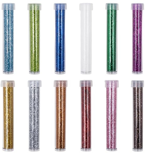 JJYHEHOT 12 colori glitter per fai da te, polvere glitterata per fai da te, glitter extra fini per fai da te, decorazioni per unghie tumble nail party, trucco, viso, festival, decorazione