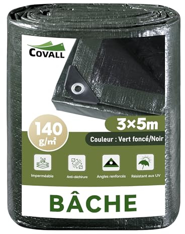COVALL telo impermeabile resistente rinforzato 3mx5m,140g/㎡ plastica telone