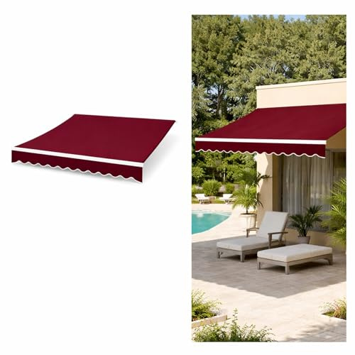 Telo Tenda Da Sole Ricambio 200 300 400 500 Cm Telo Di Ricambio Per Tenda Da Sole Tela Per Tenda Esterno Sole Anti UV Idrorepellente Per Balcone Patio Terrazzo Giardino(Burgundy,280x200cm)