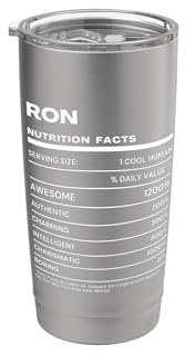 Ron Datos de Nutrición Nombre Gracioso Vaso térmico de acero inoxidable de doble pared