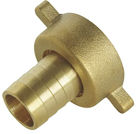 SOMATHERM FOR YOU, Raccord cannelé droit 2 pièces pour tuyau Ø15mm - Ecrou tournant à ailettes 3/4 - Laiton durable - Étanchéité avec joint plat intégré - Facile à connecter