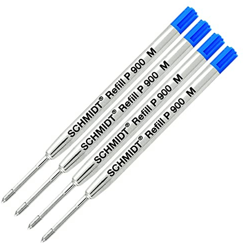 4 Pack – Ink Refill Blau Medium Schmidt P900 Kugelschreiber Parker Style Refill