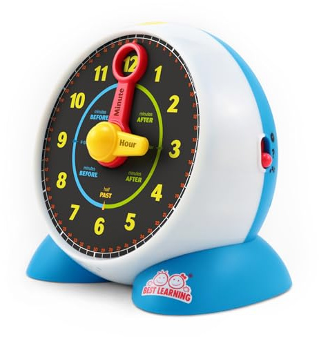 BEST LEARNING Learning Clock - Educational Talking Learn to Tell Time Teaching Toy with Quiz and Music Sleep Mode - Toddlers & Kids Ages 3, 4, 5, 6 Years Old Boy and Girl Birthday Present