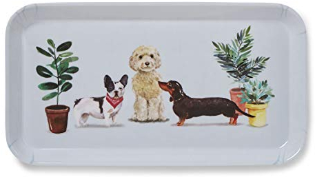 Cooksmart British Designed Small Serving Tray | Dinner Tray For Multiple Uses Around The Home | Trays For Food Serving Or Drinks Serving (Curious Dogs - S)