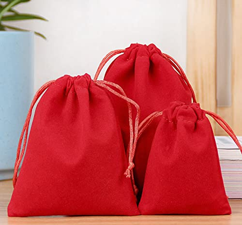 NC - 10 bolsas grandes de terciopelo con cordón bolsas de regalo de terciopelo para joyas de terciopelo, bolsas con cordón, bolsas de regalo, 20 x 25 cm