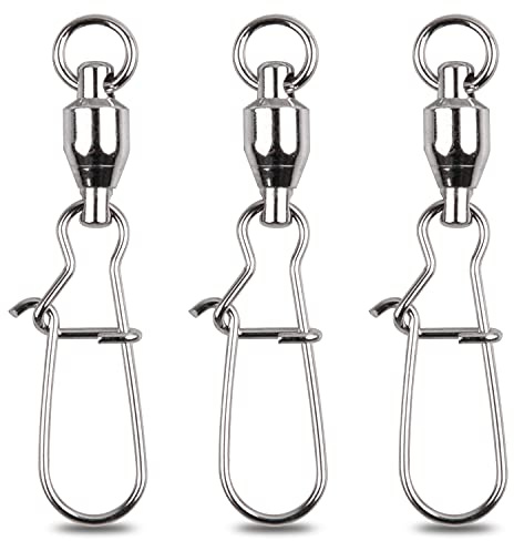 Shaddock Fishing 15Stk Angeln Kugellager Wirbel mit Duo-Lock Snaps Angelschnur Haken Connectors Angel Zubehör Angelwirbel, Größe(1#-8#) (9#-200LB-15Stk)