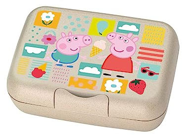 Koziol CANDY L PEPPA PIG Lunchbox | mit Trennschale, Clipverschluss | für Kinder | biozirkulärer Kunststoff, bruchfest, spülmaschinengeeignet | Schule, Kindergarten, Kita, Reise (organic sand)
