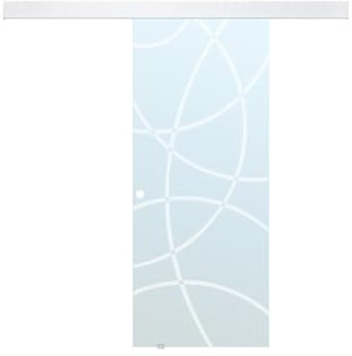 Vente-unique-Porta scorrevole esterno muro H205 x L93 cm in Vetro temperato - HEIDI