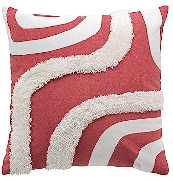 Douceur d'Intérieur, Housse de Coussin (40 x 40 cm) Mirade Terracotta, Coton Imprimé Tufté