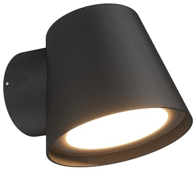 Klighten LED Applique da Parete Esterno/Interno, 12W Lampada da Parete, Applique Esterno IP65, Luce Calda 3000K Luci da parete, Moderno Lampada da Muro Alluminio+PC, per Giardini Terrazza, Nero
