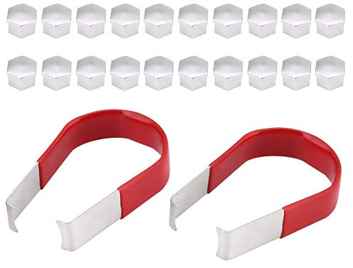 20 St 19 Mm Krom Universal Hjulmutter Bolt Lock Lock med Borttagningsverktyg