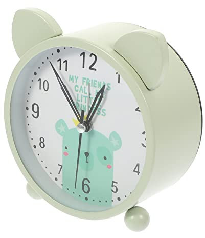 Amosfun Despertador Analógico Dibujos Animados Reloj De Metal Sin Batería Alarma Luz Nocturna Reloj De Mesa Decorativo Ideal para Hogar y Oficina Obsequio Práctico De Dormitorio