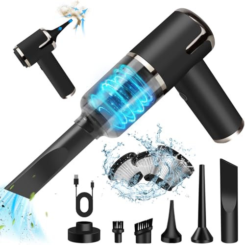 Aspirabriciole Senza Fili, 7000PA Aspirapolvere Portatile Ricaricabile per Auto, 3 in 1 Aspirapolvere e Soffiatore d'aria e Pompa a Mano, Aspirapolvere Portatile Umido e Secco per Auto, Ufficio, Casa