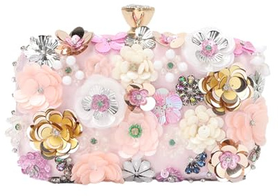 LHHMZ Sac à main fleuri pour femme, Sacs à fleurs faits à la main,Sacs à main pour mariage de la mariée
