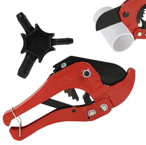 Outil de Coupe et Ébavurage Multicouche, Coupe-Tube en Plastique, Coupe Tuyau en Plastique, Coupe-Tuyau Ergonomique pour Tubes jusqu’à 42mm, Calibreur Ébavureur pour Diamètres de 16, 20 et 25mm