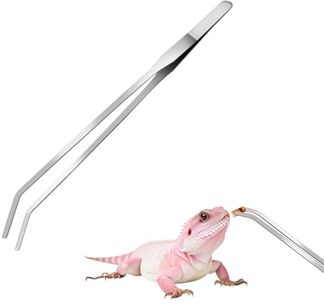 Elenviorina 27cm Long Tweezers Stainless Steel Reptile Feeding Tongs Aquarium Aquascaping Tools Precision Feeding Tweezers for Lizard Snake Terrarium Tank