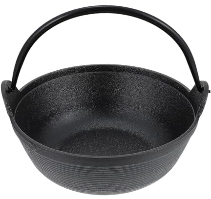 Toyvian Pentola in Ghisa Spessa 19 Cm per Stufato e Zuppa, Pentola da Cucina Manico Resistente e Antiaderente, Adatta per Uso Domestico e Cottura di Carne e Latte Caldo