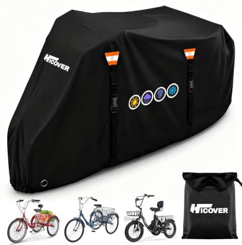 Hicover 600D Adult Tricycle Cover Waterproof Heavy Duty with Lock Hole