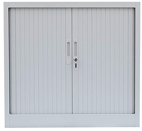Querrollladenschrank komplett montiert Sideboard grau 75x80x46cm breit Stahl Büro Aktenschrank Rollladenschrank 555080