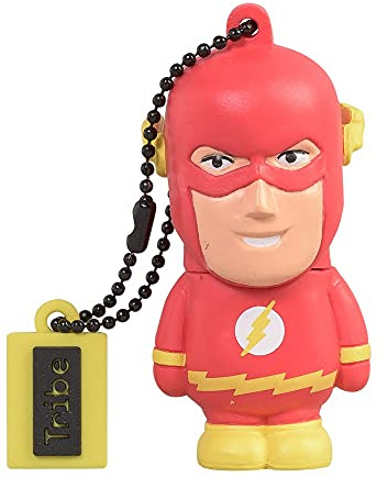 Tribe Warner Bros DC Comics Flash USB-minne 16 GB minnessticka 2.0 High Speed Pendrive Memory Stick Flash Drive, roliga presenter 3D-figur, USB-pryl av hård PVC med nyckelring – flerfärgad