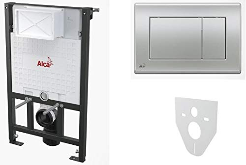 WC framväggselement för tork 100 cm inklusive styrplatta krom matt typ Quadro diskbänksdiskho vägguttag WC hängande ljudskydd