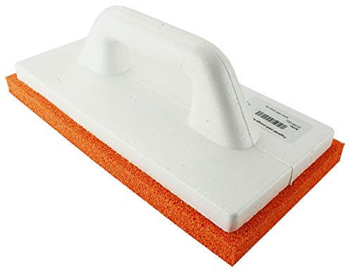 Fugbrett mit Hydro-Gummi orange Fliesenwaschbrett Schwammscheibe Rasterschwammbrett 140x280 mm - MKK® 18 mm