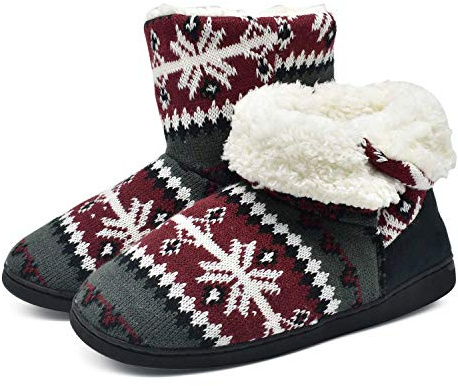 ONCAI Pantofole Da Donna Calde Pantofole In Tessuto a Maglia Comode Pantofole Antiscivolo Fashion Rosso 42 EU