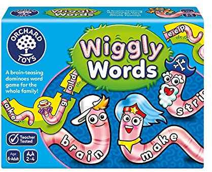 Orchard Toys Wiggly Words Game, Educational and Fun Spelling Game, Fun Family Game, Perfect for Kids Age 6-Adult