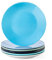 LOVECASA, Series Sweet, Dinner Plate, 26.5 cm Porcelain Plate Set of 6, Round Dinner Plate Dishes for Dinner/Steak/Main Course, Scratch Resistant, Service for 6, Blue Series