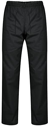 PALLTEX Carlo Pantaloni da Cuoco Uomo con Coulisse e Taglia Elastica EN 1368, Nero, L