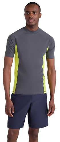 Mountain Warehouse Mens UV Rash Vest - Lightweight, Quick Drying & Stretchy T-Shirt with UPF 50+ & Flat Seams - for Spring Summer, Beach, Swimming & Water Sports Carbon L