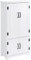 HOMCOM Alacena de Cocina Aparador Alto de Cocina Mueble Auxiliar con 4 Puertas y Estantes Ajustables para Salón Baño 60x30x123 cm Blanco