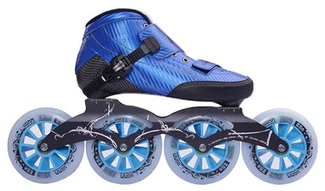 Weyot Patines En Linea Adulto, Patines Profesionales, Patines 4 Ruedas Mujer Y Hombre, Patines De Velocidad De Fibra De Carbono para Exteriores, Unisex, EU 45/UK 8.5/27.5CM,Blue