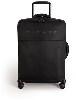 CREATE / Luggage Studio Soft/Maleta Blanda de poliéster Negro / 39x20.5x56cm / Candado TSA, 4 Ruedas Dobles, Organizador, Mango telescópico, Tejido Impermeable, Etiqueta identificativa