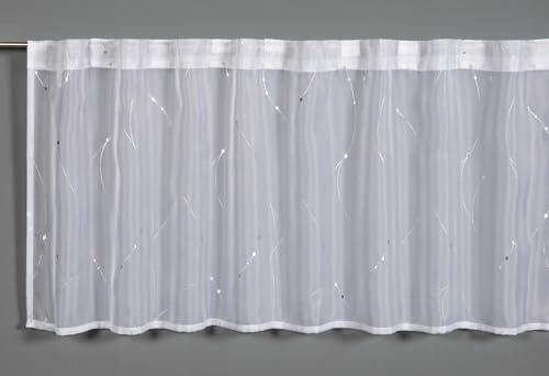 Gardinia Sehlbach Bistrogardine Voile mit Foilprint, weiß, 140 x 45 cm